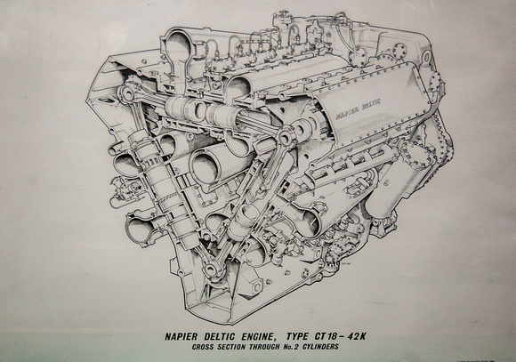 A superb cutaway drawing of the DELTIC engine. Good enough for publishing in the Eagle comic I'd say (C1960's)
