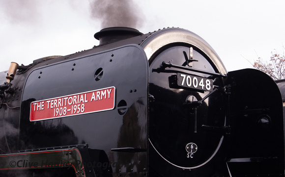 Britannia Class Pacific 70048 "The Territorial Army 1908-1958" was to be the star of the event.