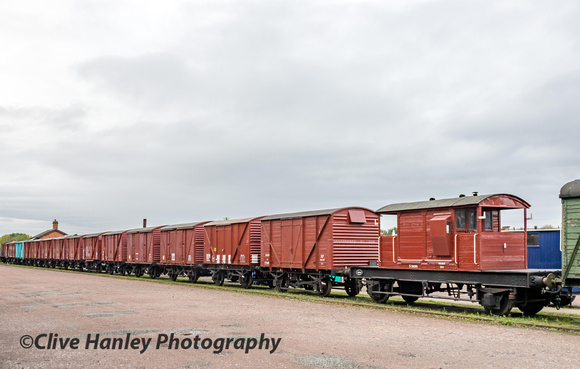 A most impressive rake of goods wagons has now been assembled at Quorn.