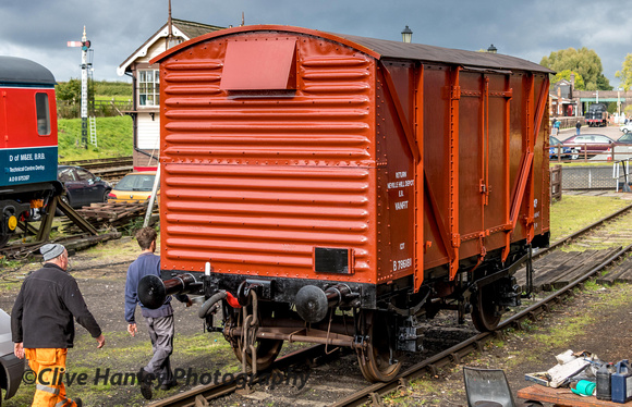 The latest van - courtesy of Neville Hill depot - can join the rest of the goods train.
