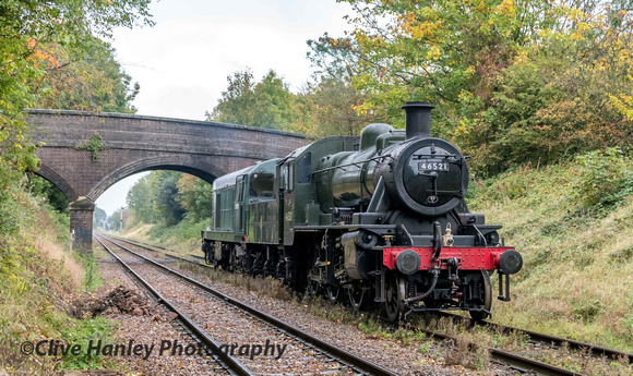 Ivatt 2 no 46521 was being propelled by Class 20  D8098 for display at Quorn
