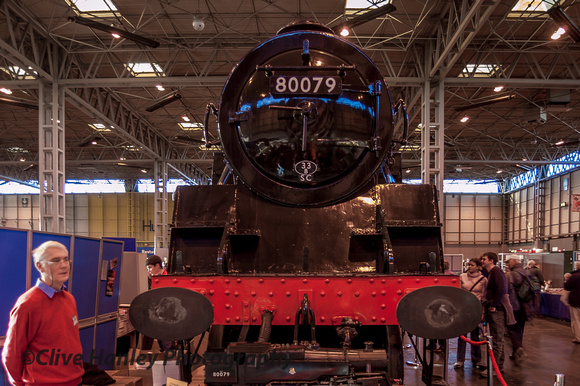 Standard 2-6-4T 80079 stands under the dreadful sodium lighting at the National Exhibition Centre.