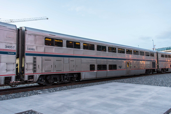Superliner car no 34080 with 34057 next in line.