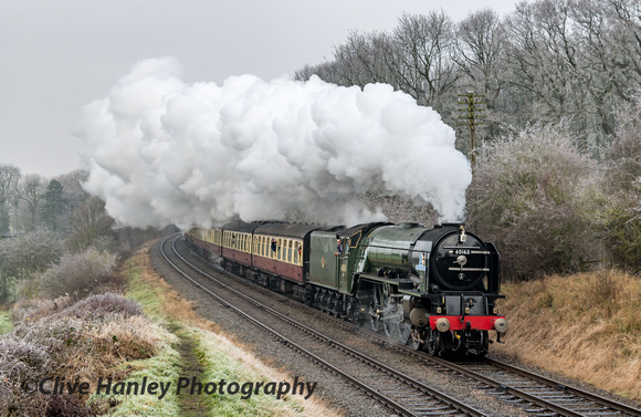 A walk to Kinchley lane was rewarded with this shot of 60163 Tornado