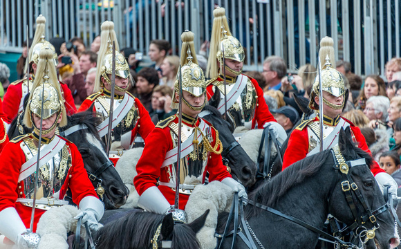 The life Guards of The Household Cavalry Mounted Regiment.