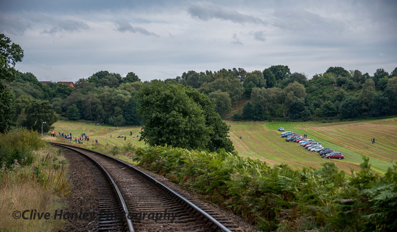 Looking towards the tunnel and spectators had gathered in the adjacent field.
