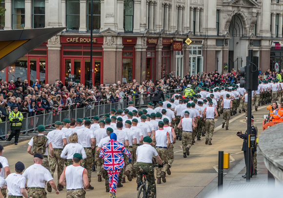 First to run past were the Royal Marines