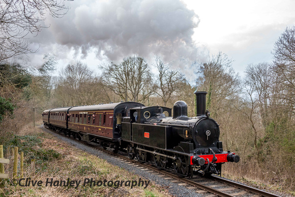 Final train of the day for us was Coal Tank no 1054 at the Highley Golf Course crossing.