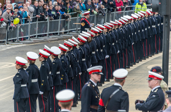The cadets were lined up outside St Pauls.
