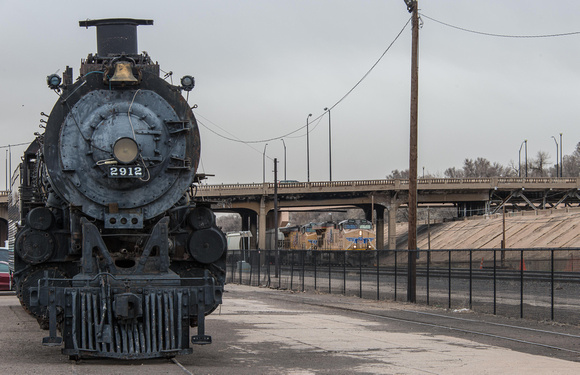 Steam and diesel at Pueblo.