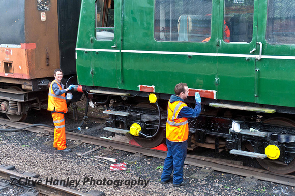 This DMU carriage was receiving some TLC in the loop storage line.