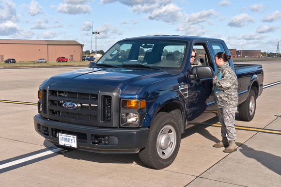 Everything is BIG on this airbase! A Ford Super Duty F250