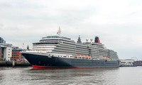 30 May 2014. Cunard's Queen Victoria arrives at Liverpool.
