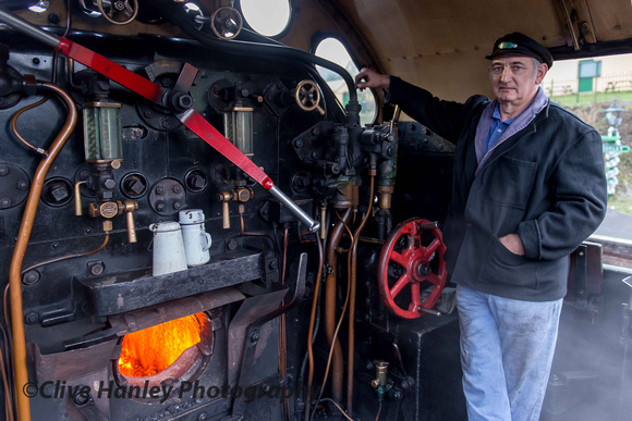 On the footplate of 31806
