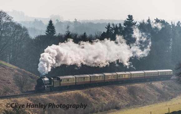 A move to Eardington was rewarded with this pass of the "Dub Dee" WD 2-8-0 no 90733