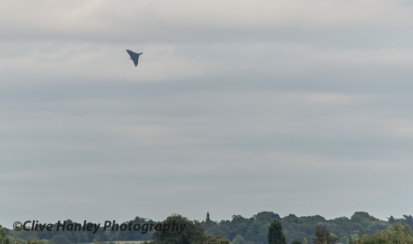 XH558 is performing one of the famous "Wing Overs"