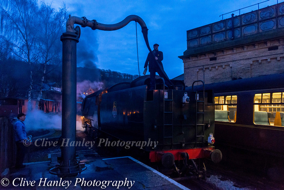 Taking water at Keighley.