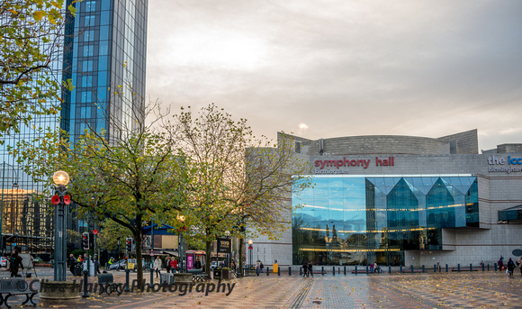 Symphony Hall and the International Conference Centre.