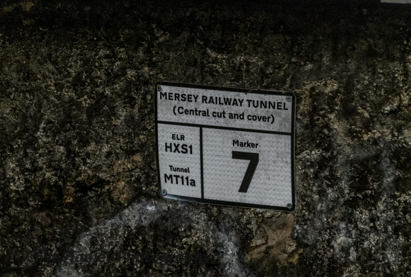 Mersey Railway Tunnel cut and cover signage.