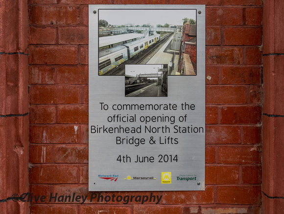 Commemoration of the bridge opening at Birkenhead North.