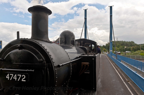 Chimney first over the dock bridge with 47472