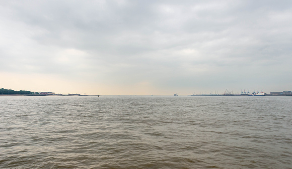 A view towards the mouth of the River Mersey.