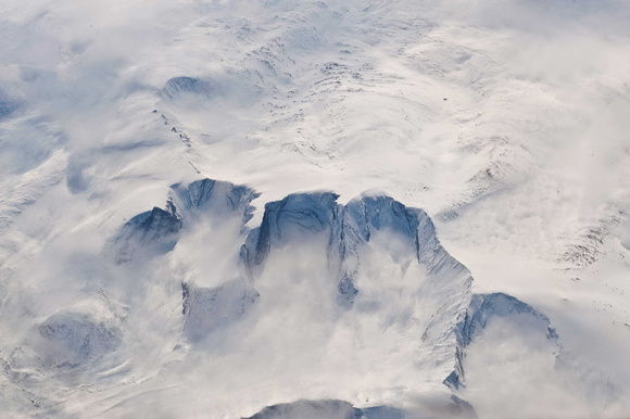 Snow covered mountains in the Arctic