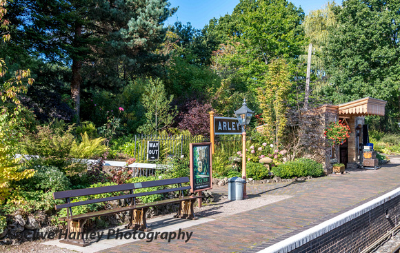 The delightful gardens at Arley station.
