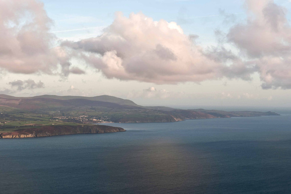 First sight of the Isle of Man. Ramsey is the main town in this view.