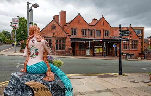 The Inked Siren of Black Rock outside New Brighton station.