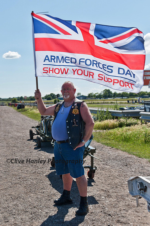 "Spider" proudly holds The Armed Forces Day flag