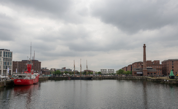 A view across canning Dock towards the Albert Dock Buildings and Salthouse Dock.