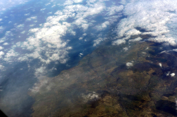 9hours later we pass over Peel, Isle of Man. My daughter's down there!