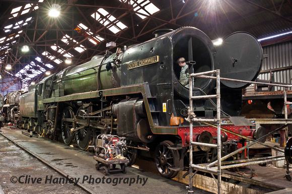 70013 receives some smokebox attention.