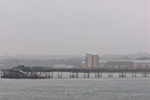 Also spectators had gathered along the Hythe Pier.