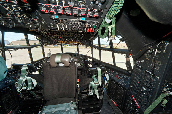 Behind the pilot and co-pilot sits the flight engineer.