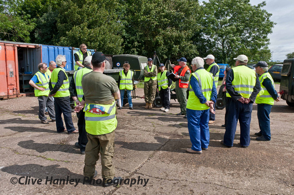 The morning briefing to the XM655 volunteers