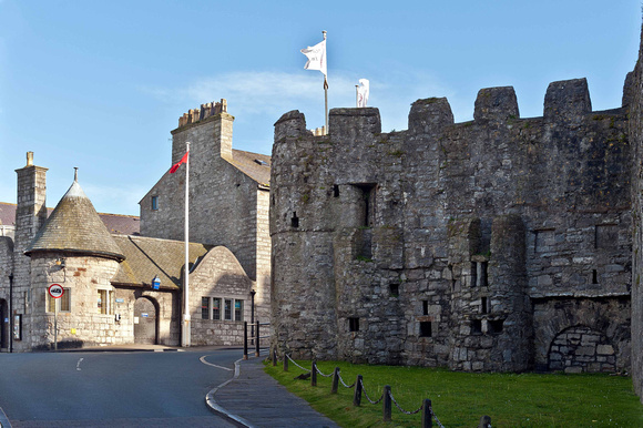 Castle Rushen stands opposite the old police station.
